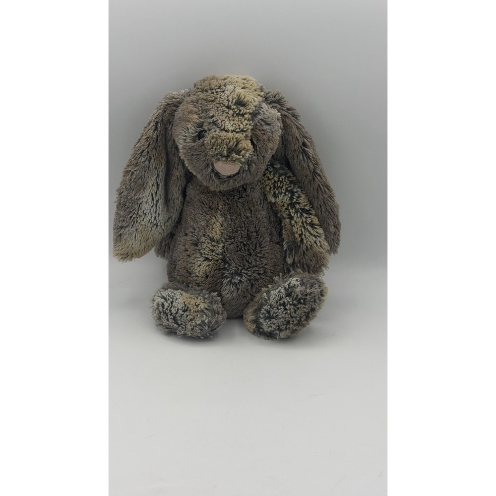 Jellycat Woodland Bashful Bunny 12" Plush Rabbit Gray Brown Stuffed Animal Toy